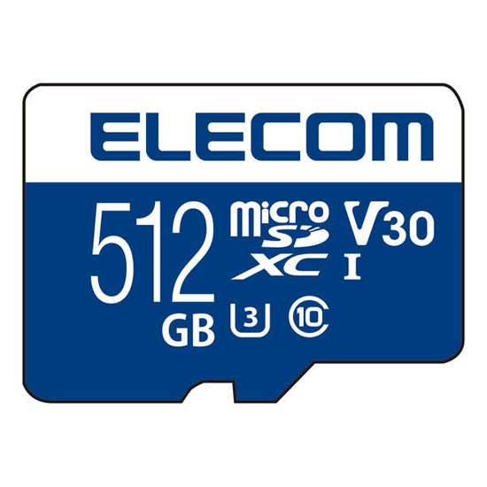 【新品】ELECOM　microSDXCメモリーカード　MF-MS512GU13V3R　512GB