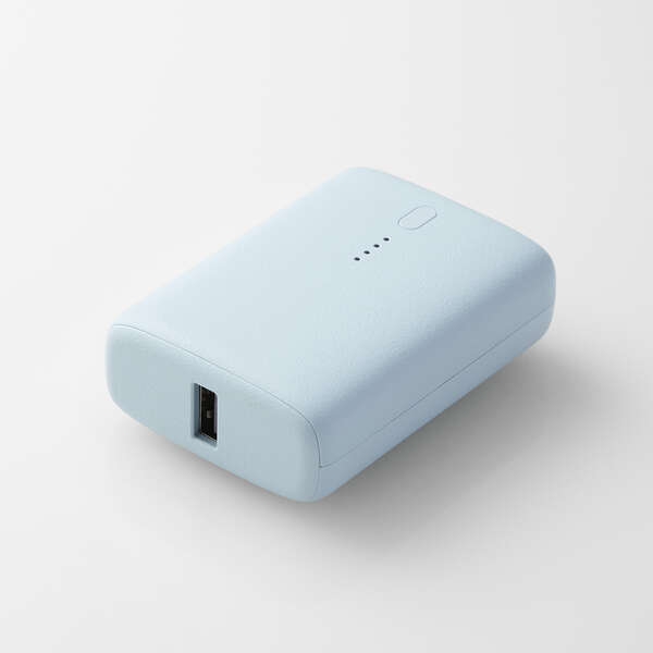 【新品】ELECOM　コンパクトモバイルバッテリー 10000mAh &me DE-C56L-10000BU　ペールブルー