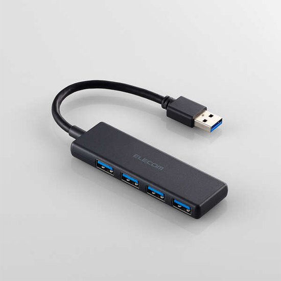 【新品】ELECOM製　USB 5Gbpsハブ 4ポート　U3H-H040BK　ブラック