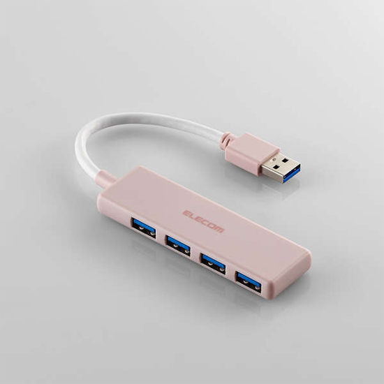 【新品】ELECOM製　USB 5Gbpsハブ 4ポート　U3H-H040PN　ピンク