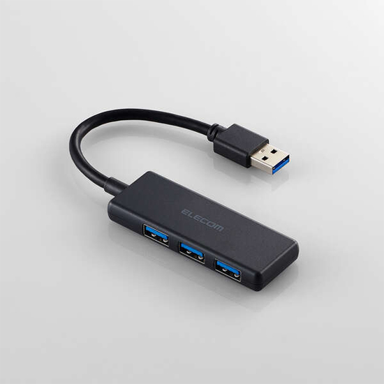 【新品】ELECOM製　USB 5Gbpsハブ 3ポート　U3H-H030BK　ブラック