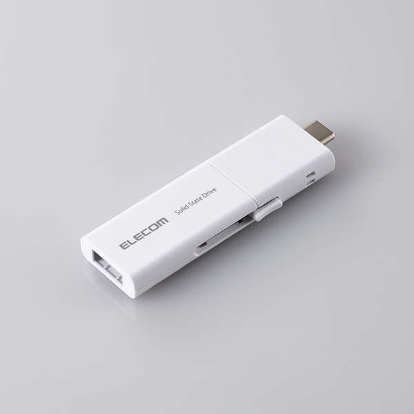 【新品】ELECOM　外付けポータブルSSD　ESD-EWB0500GWHR　ホワイト　500GB