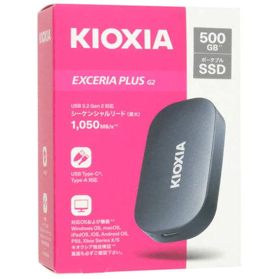 【新品】キオクシア　EXCERIA PLUS G2 SSD-PKP500U3G2-B　ブラック