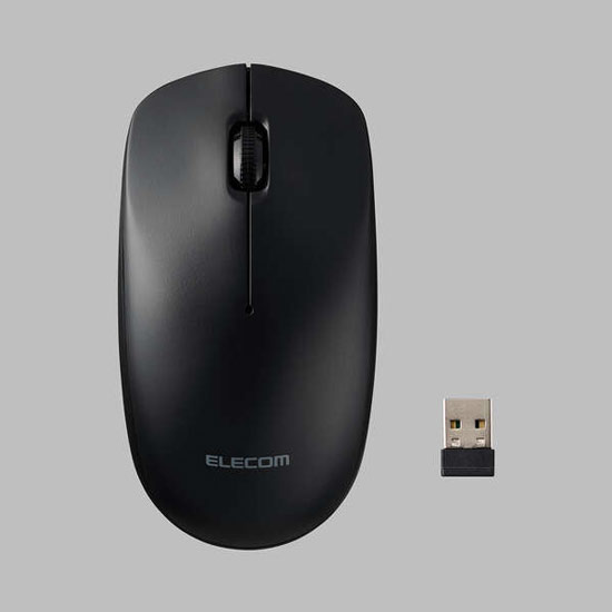 【新品】ELECOM　USB無線光学式マウス 3ボタン Lサイズ M-LE10DRXBK　ブラック