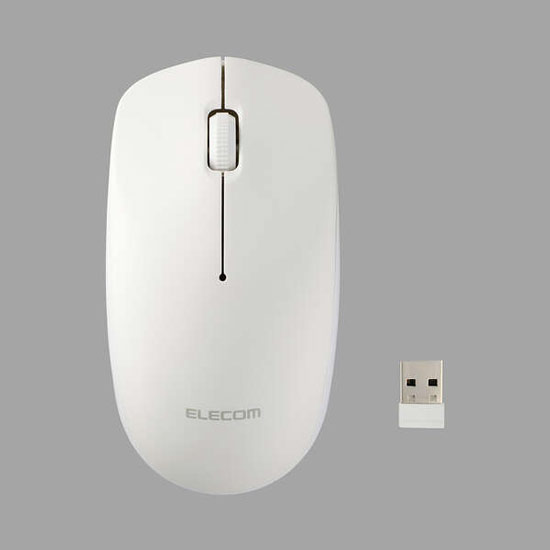 【新品】ELECOM　USB無線光学式マウス 3ボタン Lサイズ M-LE10DRXWH　ホワイト