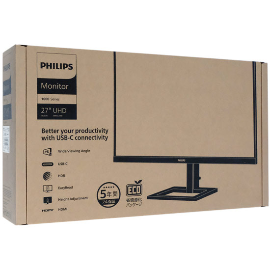 【新品】PHILIPS製　27型 液晶ディスプレイ　27E1N1900AE/11　ブラック