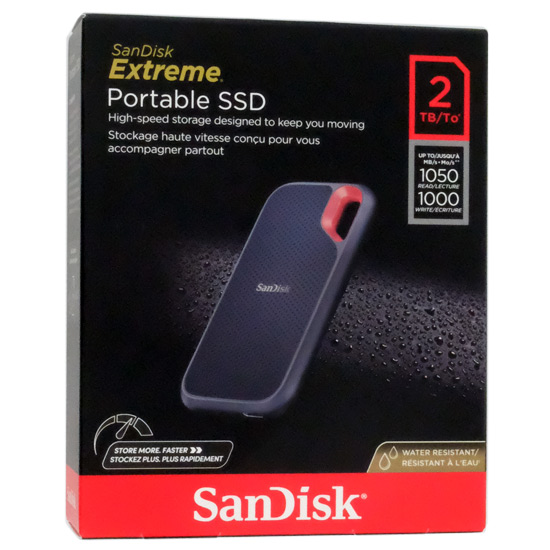 【新品】SANDISK　ポータブルSSD エクストリーム V2 SDSSDE61-2T00-G25　2TB