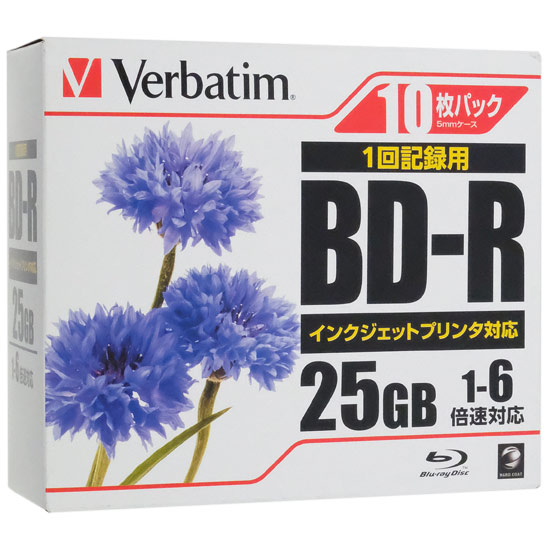 【新品】Verbatim　ブルーレイディスク DBR25RPP10　BD-R 6倍速 10枚組