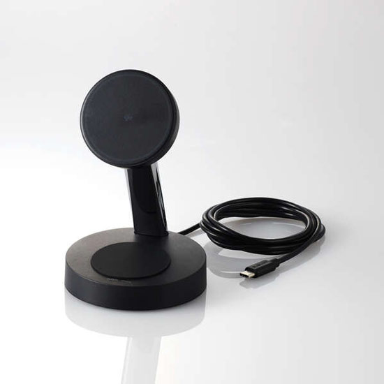【新品】ELECOM　2in1 マグネットQi2規格対応ワイヤレス充電器 W-MS11BK　ブラック