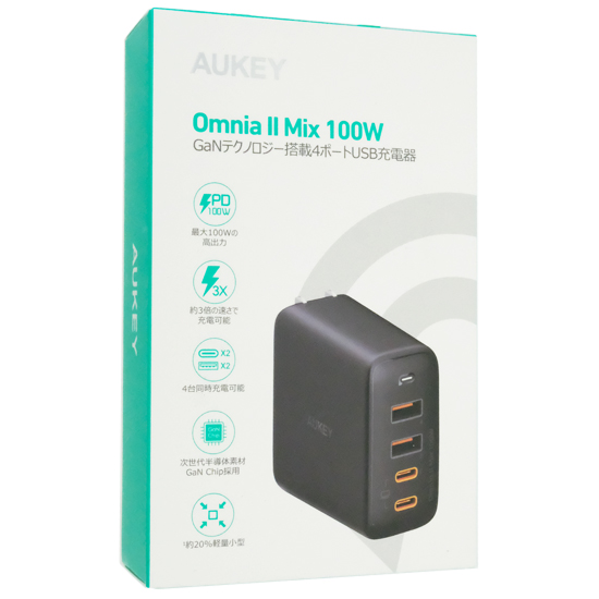 【新品】AUKEY　100W USB充電器 PA-B7T　ブラック