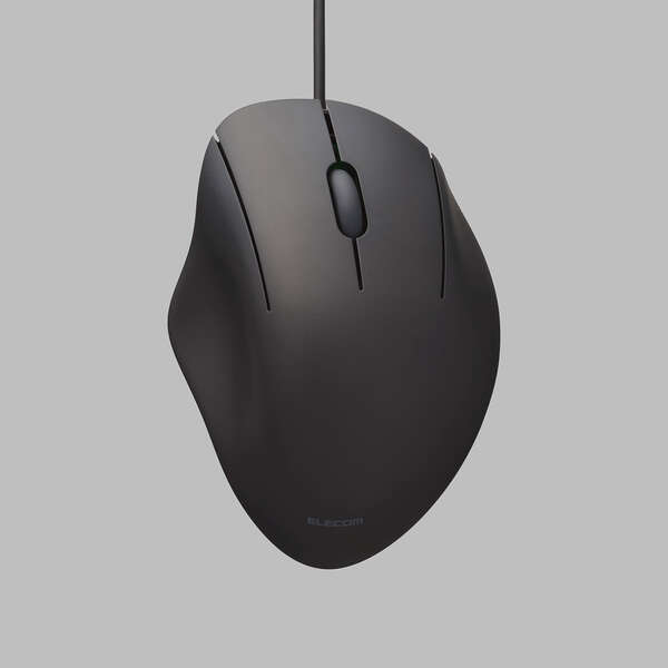 【新品】ELECOM製　SHELLPHA USB有線マウス 3ボタン Sサイズ M-SH11UBSKBK　ブラック