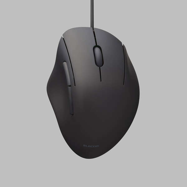 【新品】ELECOM製　SHELLPHA USB有線マウス 5ボタン Sサイズ M-SH21UBSKBK　ブラック