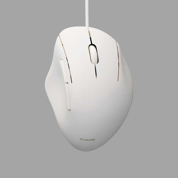 【新品】ELECOM製　SHELLPHA USB有線マウス 5ボタン Mサイズ M-SH20UBSKWH　ホワイト
