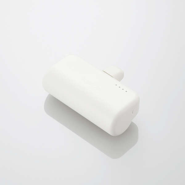 【新品】ELECOM　直挿しできるモバイルバッテリー USB Type-Cプラグ 5000mAh DE-C43L-5000SWH　シルバーホワイト