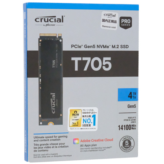 【新品】crucial　内蔵型 M.2 SSD　T705 CT4000T705SSD3-JP　4TB