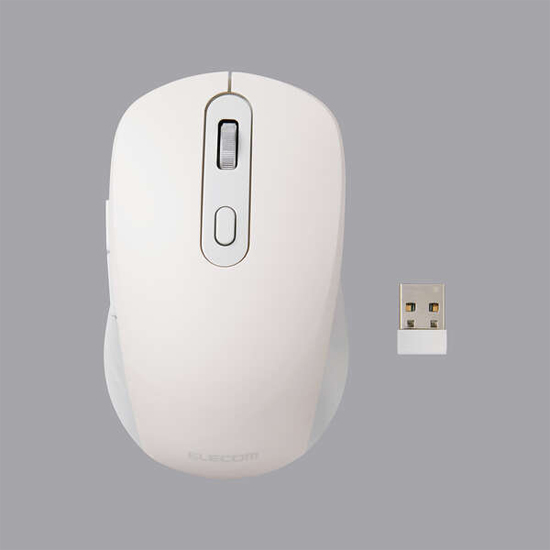 【新品】ELECOM製　OSMOD Six USB無線/Bluetooth 充電静音マウス 6ボタン Mサイズ M-MY35MBSXWH　ホワイト