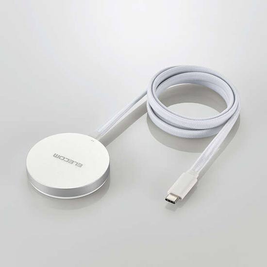 【新品】ELECOM　マグネットQi2規格対応ワイヤレス充電器 W-MA05SV　シルバー