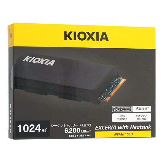 【新品】キオクシア　EXCERIA with Heatsink SSD-CK1.0N4HS/J　ブラック