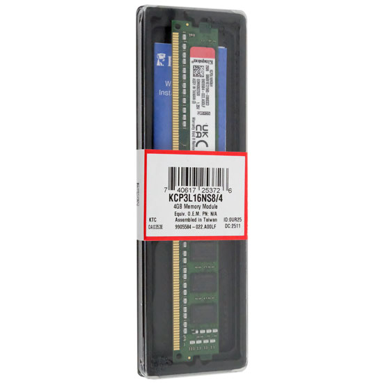 【新品】Kingston製　KCP3L16NS8/4　DDR3 PC3-12800 4GB