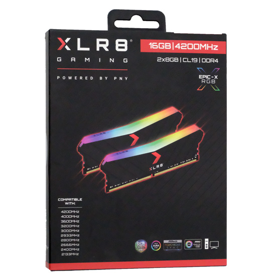 【新品】PNY　MD16GK2D4420019XRGB　DDR4 PC4-33600 8GB 2枚組