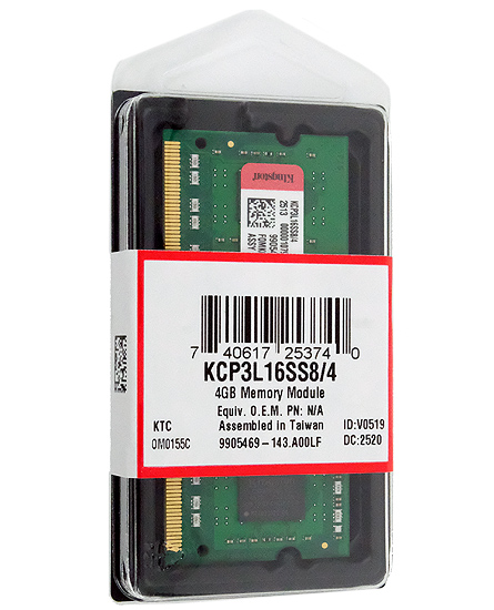 【新品】Kingston製　KCP3L16SS8/4　SODIMM DDR3 PC3-12800 4GB