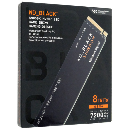 【新品】Western Digital製　WD Black SN850X WDS800T2X0E-EC　8TB