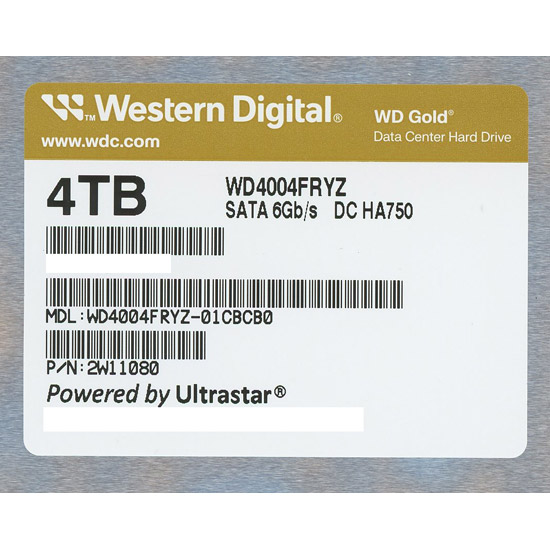 【新品】Western Digital製HDD　WD4004FRYZ　4TB SATA600 7200