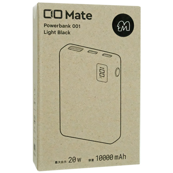 【新品】CIO　モバイルバッテリー 10000mAh Mate MATE-PB001-LBK　ライトブラック