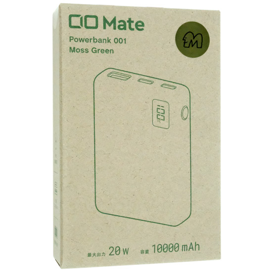 【新品】【新品(開封のみ)】 CIO　モバイルバッテリー 10000mAh Mate MATE-PB001-MGR　モスグリーン