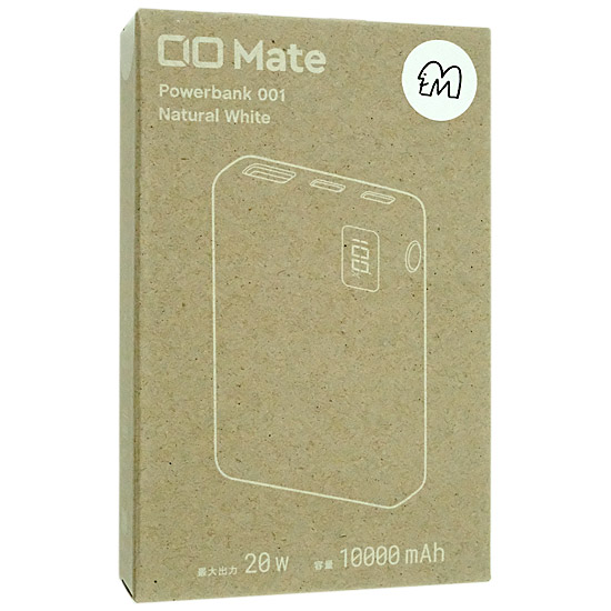 【新品】【新品(開封のみ)】 CIO　モバイルバッテリー 10000mAh Mate MATE-PB001-NWH　ナチュラルホワイト
