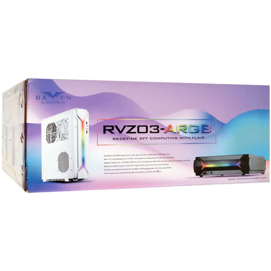 【新品】SILVERSTONE製　PCケース SST-RVZ03W-ARGB　ホワイト