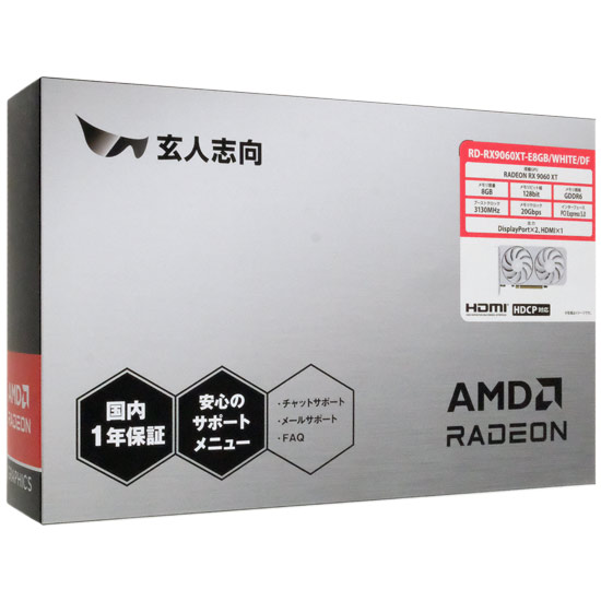 【新品】玄人志向グラボ　RD-RX9060XT-E8GB/WHITE/DF　PCIExp 8GB