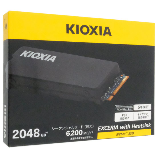 【新品】キオクシア　EXCERIA with Heatsink SSD-CK2.0N4HS/J　ブラック