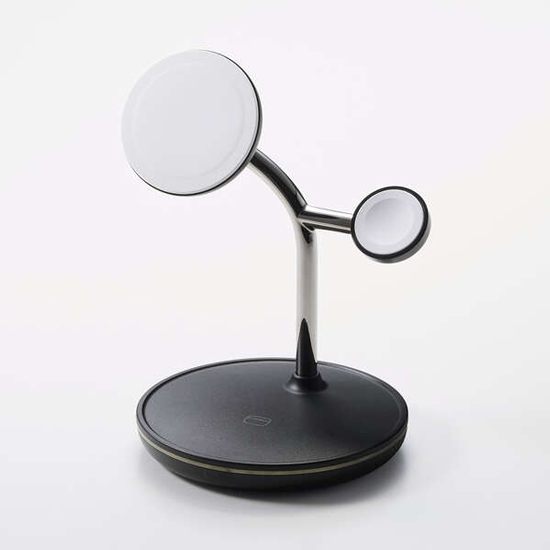 【新品】ELECOM　3in1ワイヤレス充電スタンドwith MagSafe(15W+5W+AppleWatch)　W-MS07BK　ブラック