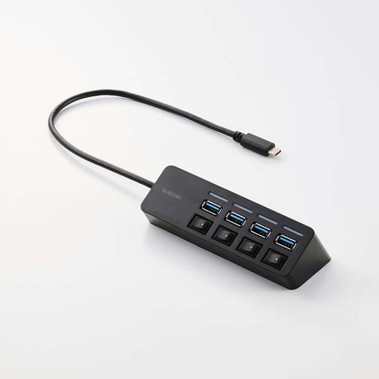【新品】ELECOM　USB Type-C 4ポートUSB 5Gbpsハブ　U3HC-S040BK　ブラック