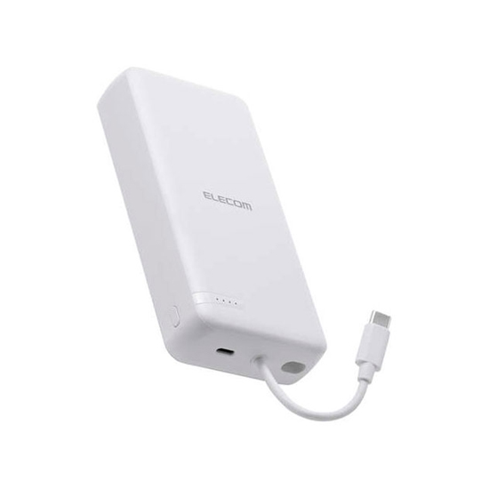 【新品】ELECOM　USB Type-Cケーブル一体モバイルバッテリー 20000mAh DE-C64-20000WH　ホワイト
