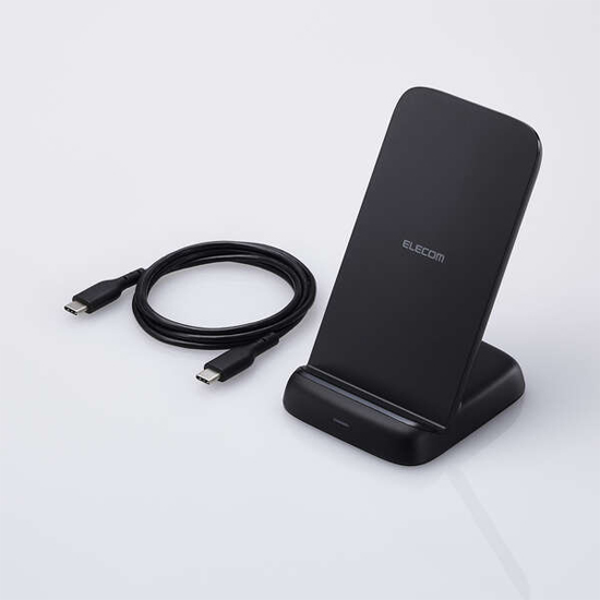 【新品】ELECOM　Qi規格対応ワイヤレス充電器 W-QS11BK　ブラック