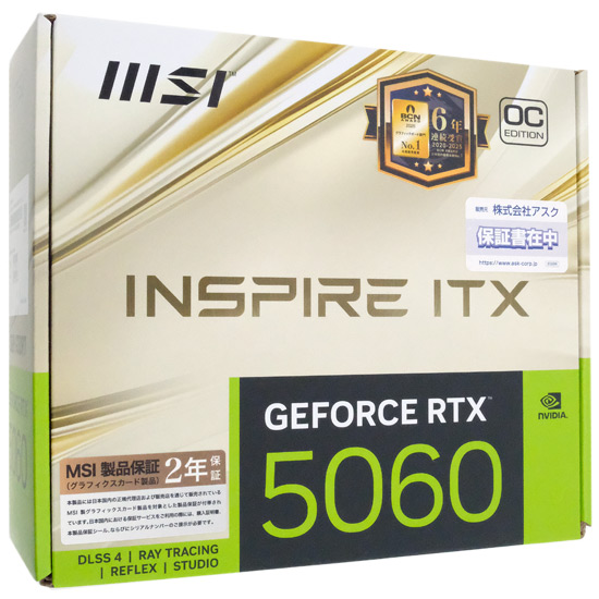 【新品】MSI製グラボ　GeForce RTX 5060 8G INSPIRE ITX OC　PCIExp 8GB