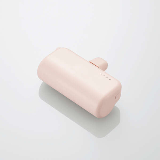 【新品】【新品(開封のみ・箱きず・やぶれ)】 ELECOM　直挿しできるモバイルバッテリー USB Type-Cプラグ 5000mAh DE-C43L-5000PN　ピンク