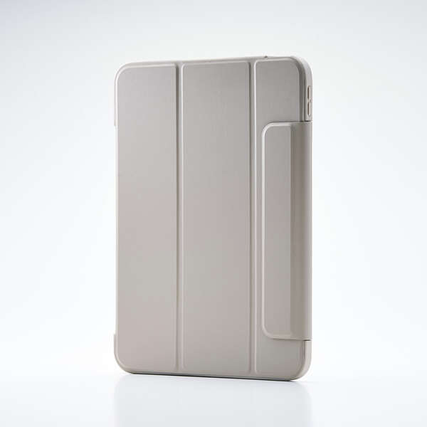 【新品】ELECOM　iPad(A16) フラップケース 薄型軽量 カラーエッジ 背面クリア TB-A25RWVFCGB　グレージュ