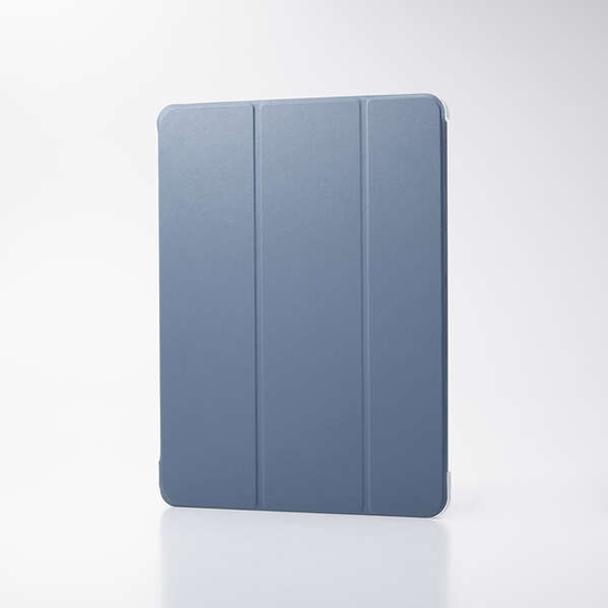 【新品】ELECOM　13インチiPad Air(M3/M2) フラップケース 薄型軽量 背面クリア 2アングル　TB-A25XWVBG　ブルーグレー