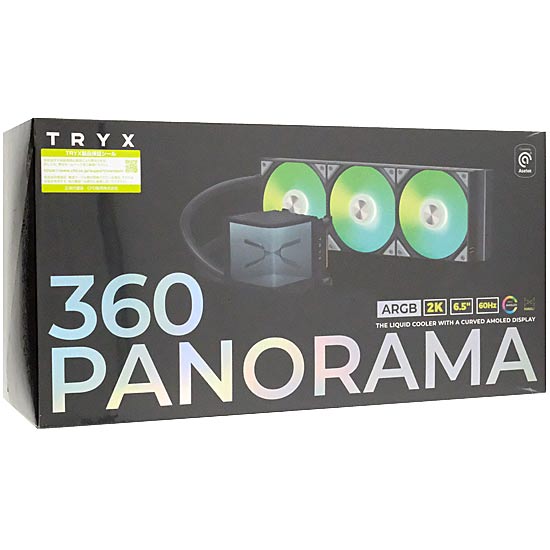 【新品】TRYX　簡易水冷CPUクーラー PANORAMA ARGB 360　L-P360A-AS3M-G1K　BLACK
