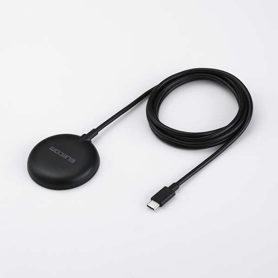 【新品】ELECOM　カラフルマグネットQi2規格対応ワイヤレス充電器　W-MA10BK　ブラック