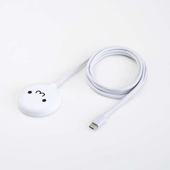 【新品】ELECOM　カラフルマグネットQi2規格対応ワイヤレス充電器　W-MA10WF　しろちゃん(ホワイト×ブラック)