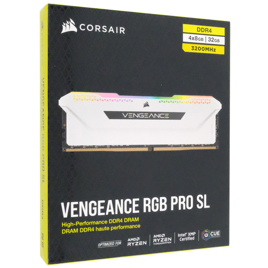 【新品】Corsair　CMH32GX4M4E3200C16W　DDR4 PC4-25600 8GB 4枚組