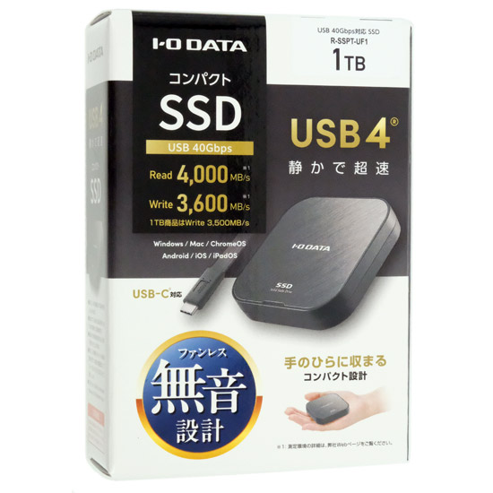【新品】I-O DATA　USB-C ポータブルSSD R-SSPT-UF1　1TB