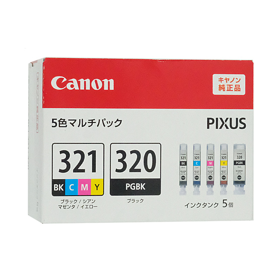 【新品】【新品訳あり(箱きず・やぶれ)】 CANON純正品　インクタンク BCI-321+320/5MP (5色パック)