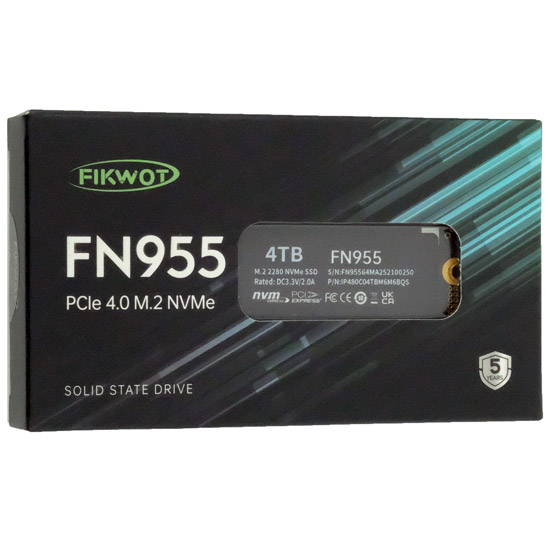 【新品】Fikwot　FN955 SSD 4TB M.2 2280