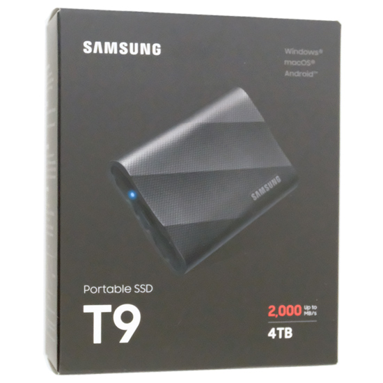 【新品】SAMSUNG製 SSD　T9 MU-PG4T0B-IT/EC　ブラック　4TB