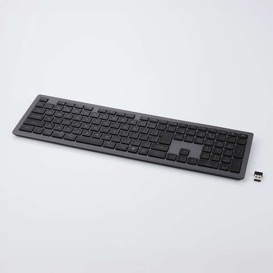 【新品】ELECOM　Precisionist USB無線/Bluetooth薄型フルキーボード TK-PN10FMPBK　ブラック